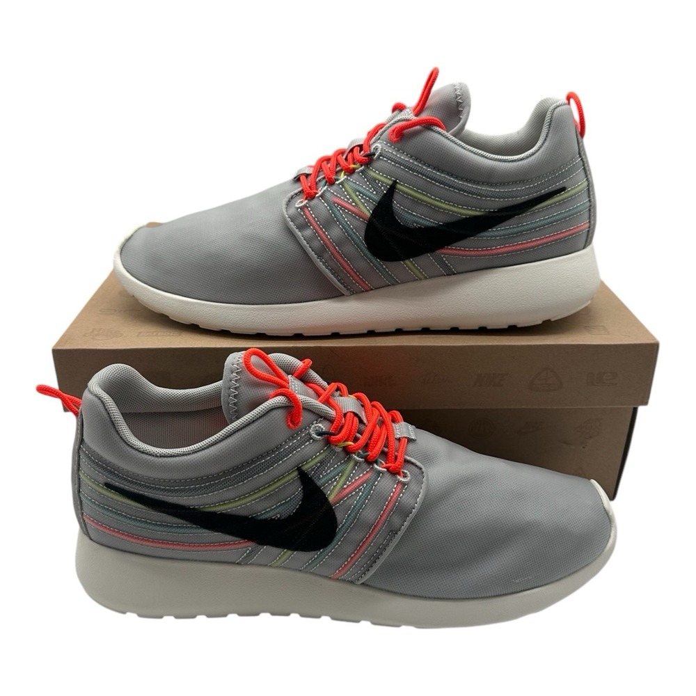 Nike Rosherun Dynamic Flywire QS Running Shoes Mens 10 Grey Crimson 580579-061